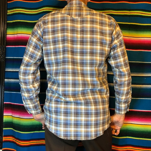 Vintage Wrangler Pearl Snap Plaid Button Up - Picture 3 of 6